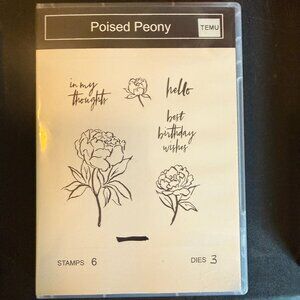 Temu Stamps and Dies Poised Peony